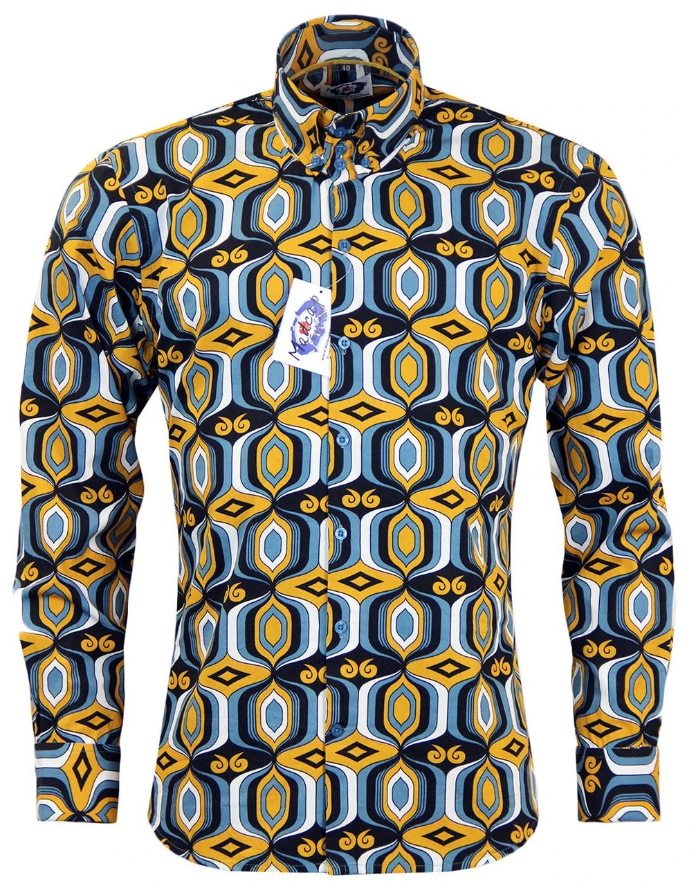 Sunrise Retro High Collar Mod Shirt - Image 3