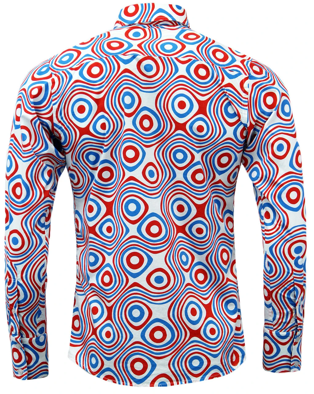 Trip Op Art Mod Big Collar Shirt BR - Image 10