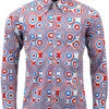 Trip Op Art Mod Big Collar Shirt RL