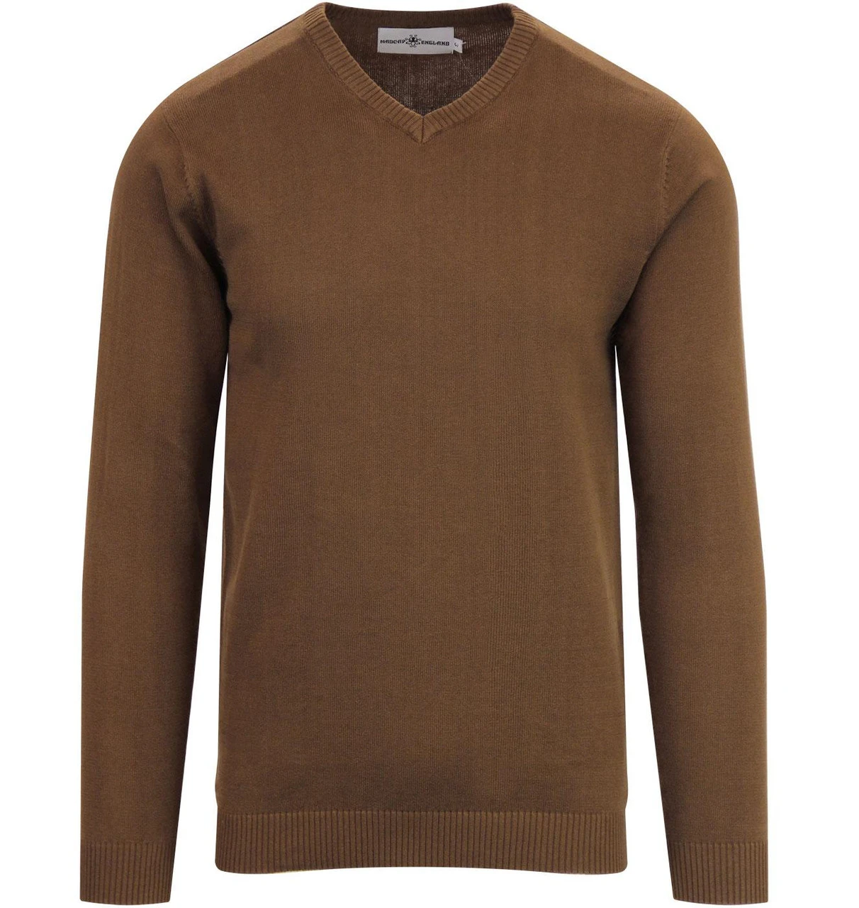 Redford 60s Mod V-Neck Jumper BISON - Image 4
