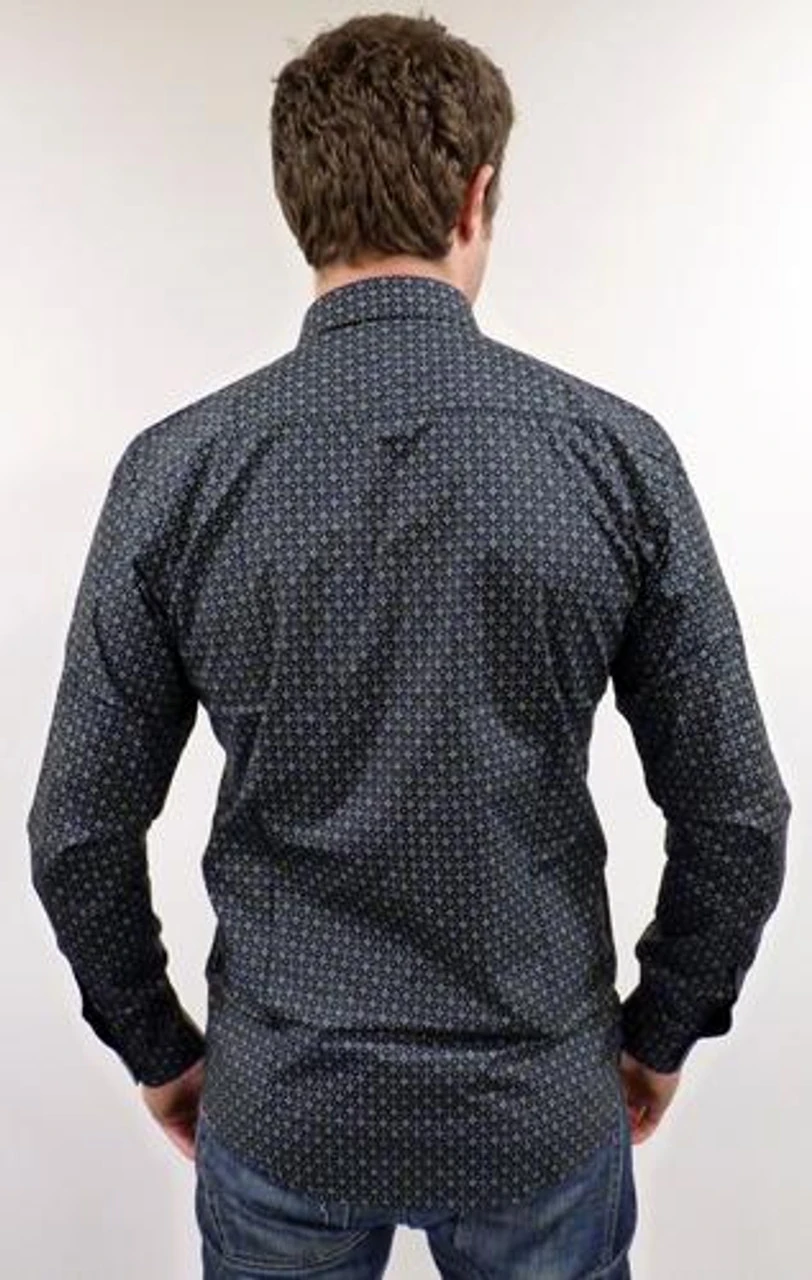 MADCAP 'Clapton' Mens Mod Round Collar Shirt (B) - Image 2