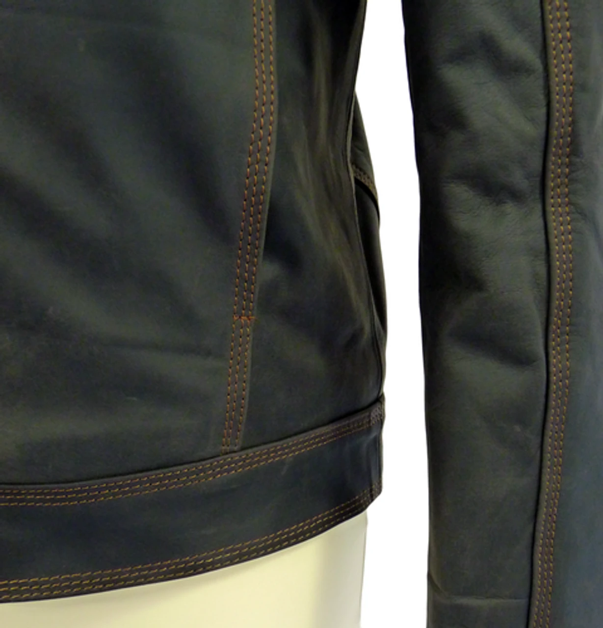 Hopper Retro Indie Leather Racer Jacket By MADCAP - Image 2