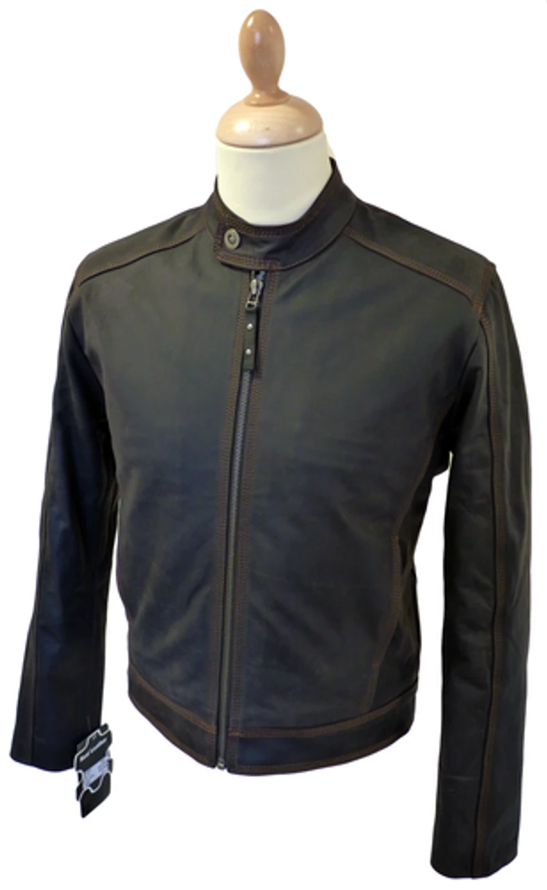Hopper Retro Indie Leather Racer Jacket By MADCAP - Image 4