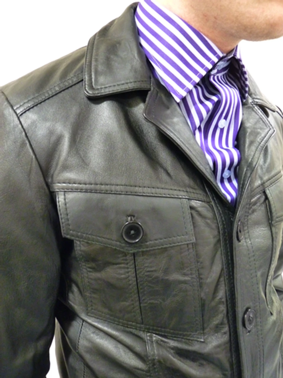 West 1 Gibson Retro Leather Jacket By MADCAP (Bl) - Image 6