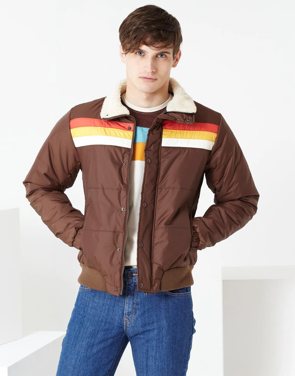 Edge Retro 1970s Stripe Ski Jacket - Image 7