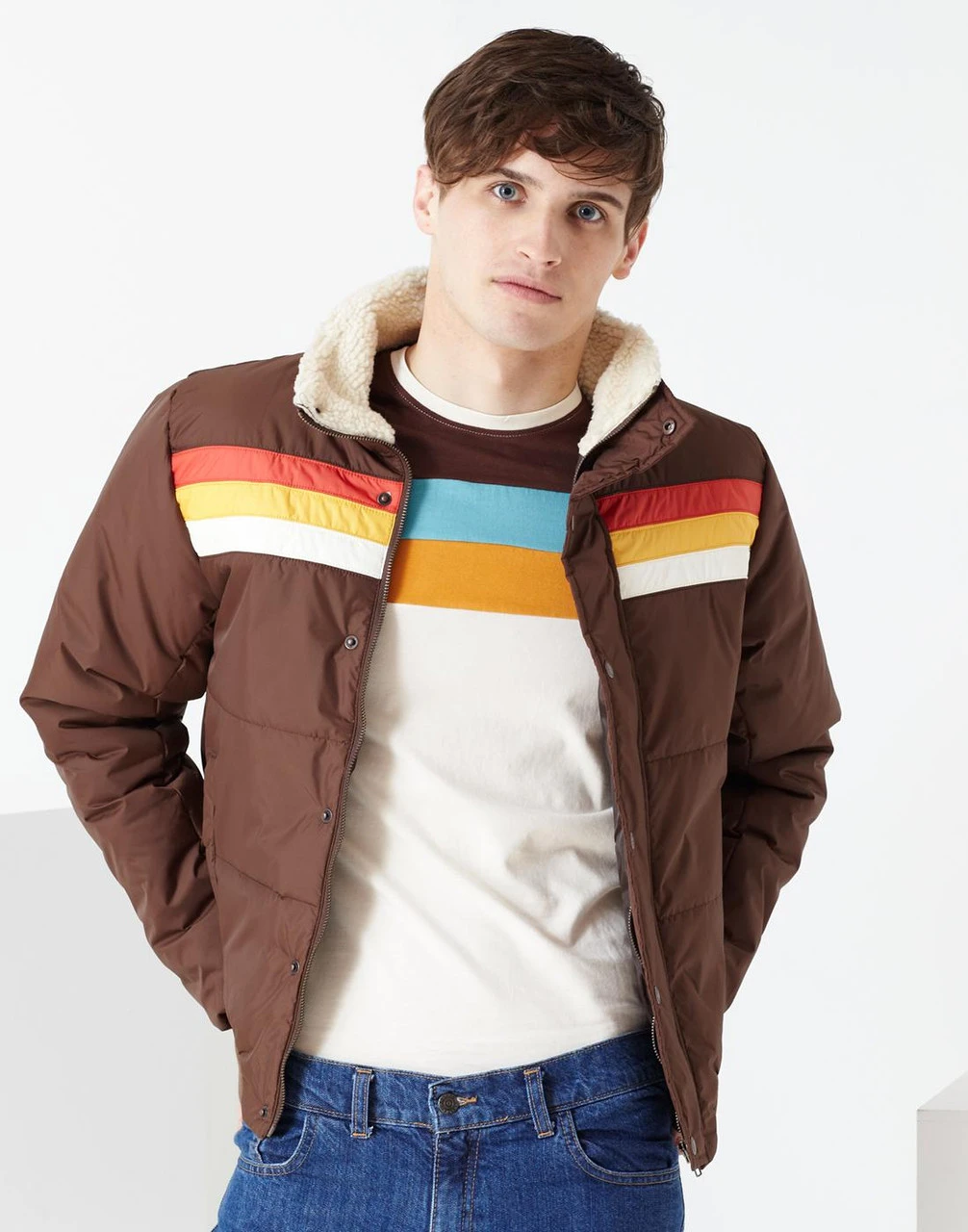Edge Retro 1970s Stripe Ski Jacket - Image 19