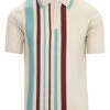 Bauhaus Mod Stripe Knit Polo Shirt