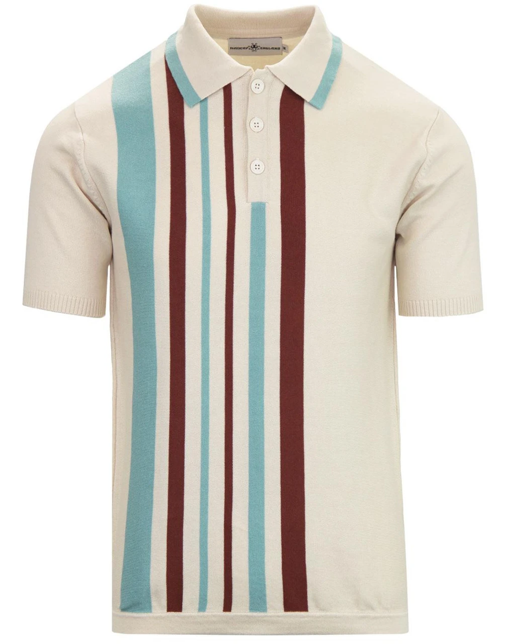 Bauhaus Mod Stripe Knit Polo BLACK