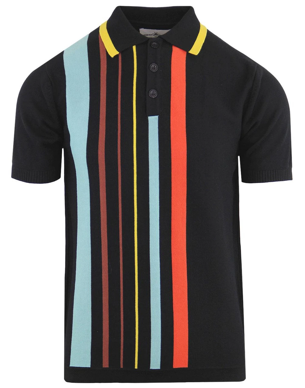 Bauhaus Mod Stripe Knit Polo Shirt - Image 6