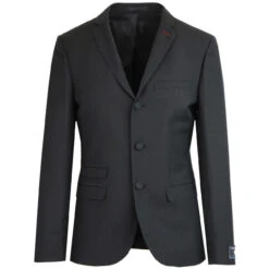 3 Button Mohair Suit Blazer (Black)