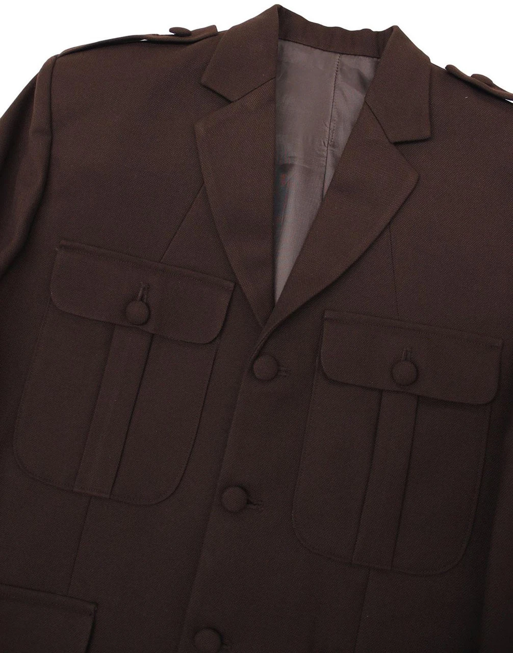 60s Mod Hopsack Safari Jacket BROWN - Image 3
