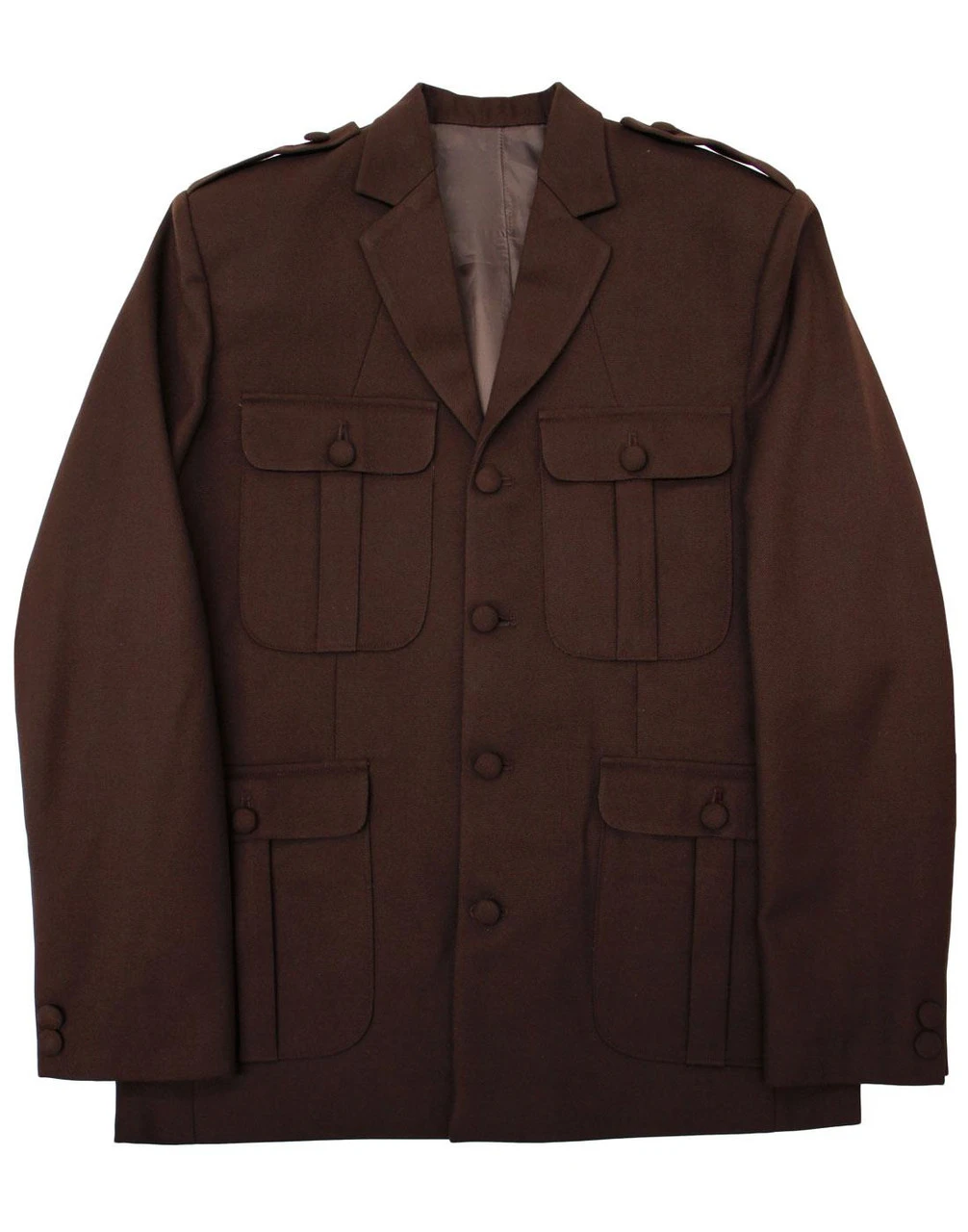 60s Mod Hopsack Safari Jacket BROWN - Image 5