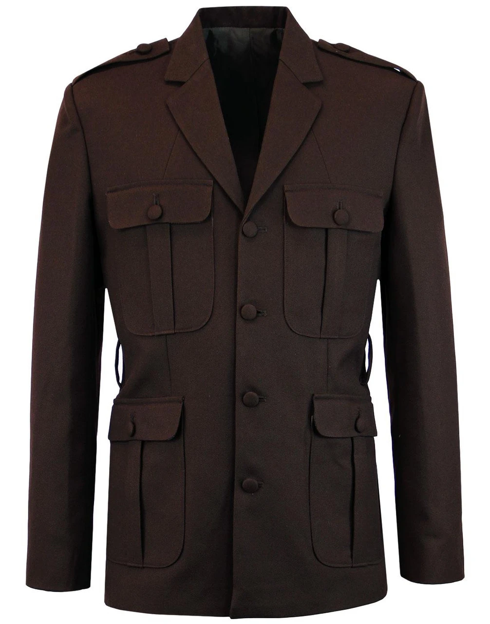 60s Mod Hopsack Safari Jacket BROWN - Image 10