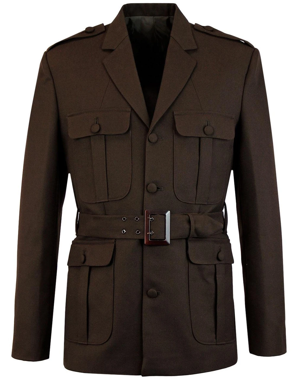 60s Mod Hopsack Safari Jacket BROWN - Image 12