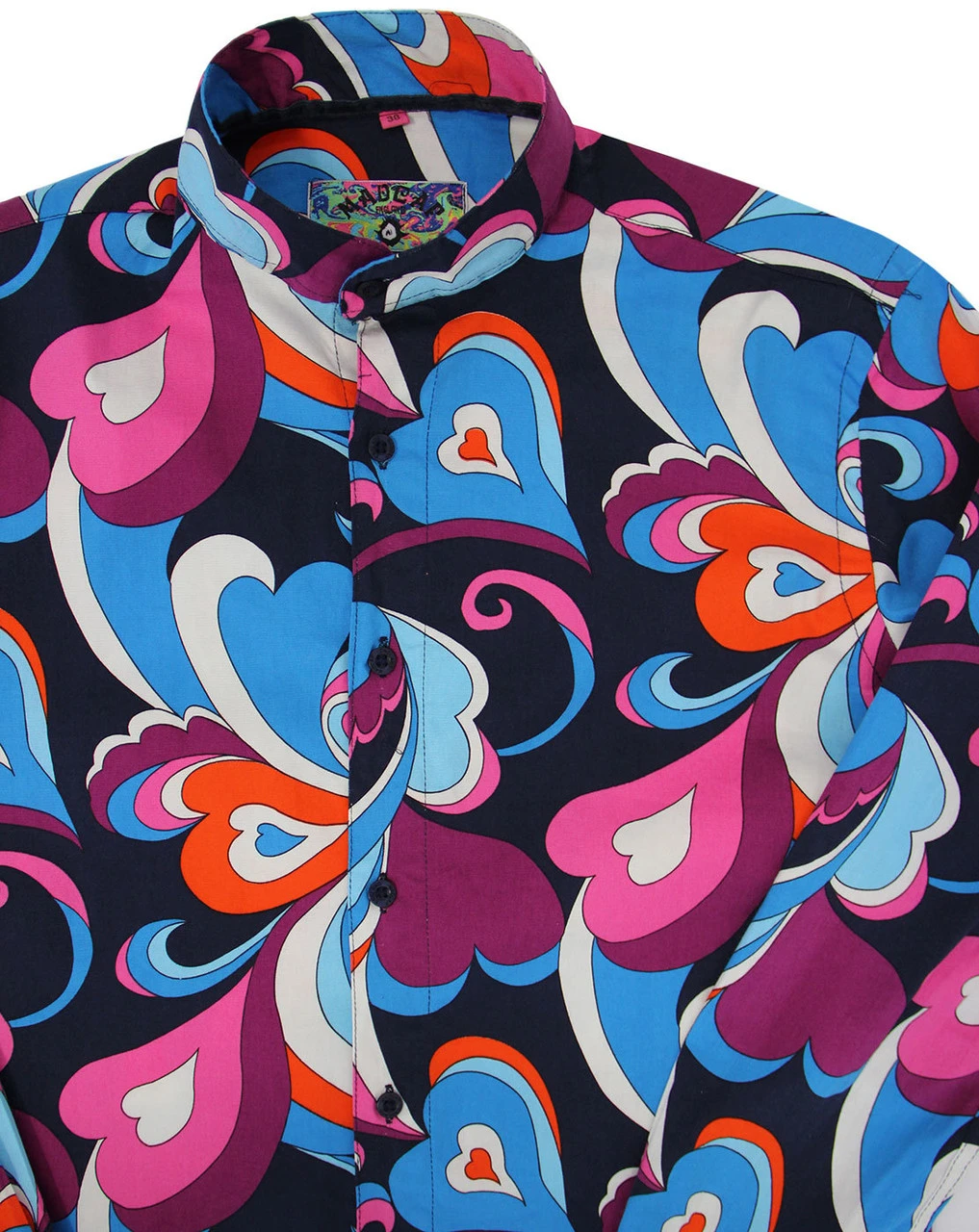 Indra Paisley Surf Grandad Shirt - Image 5