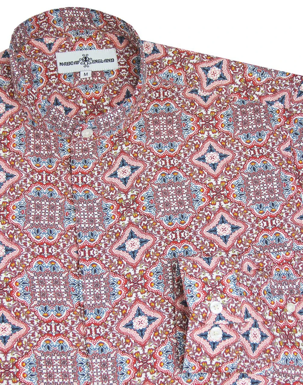Lotus Floral Grandad Collar Shirt - Image 3