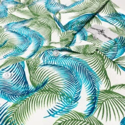 Rock-a-Hula Retro 70s Rayon Palm Leaf LS Revere Collar Shirt