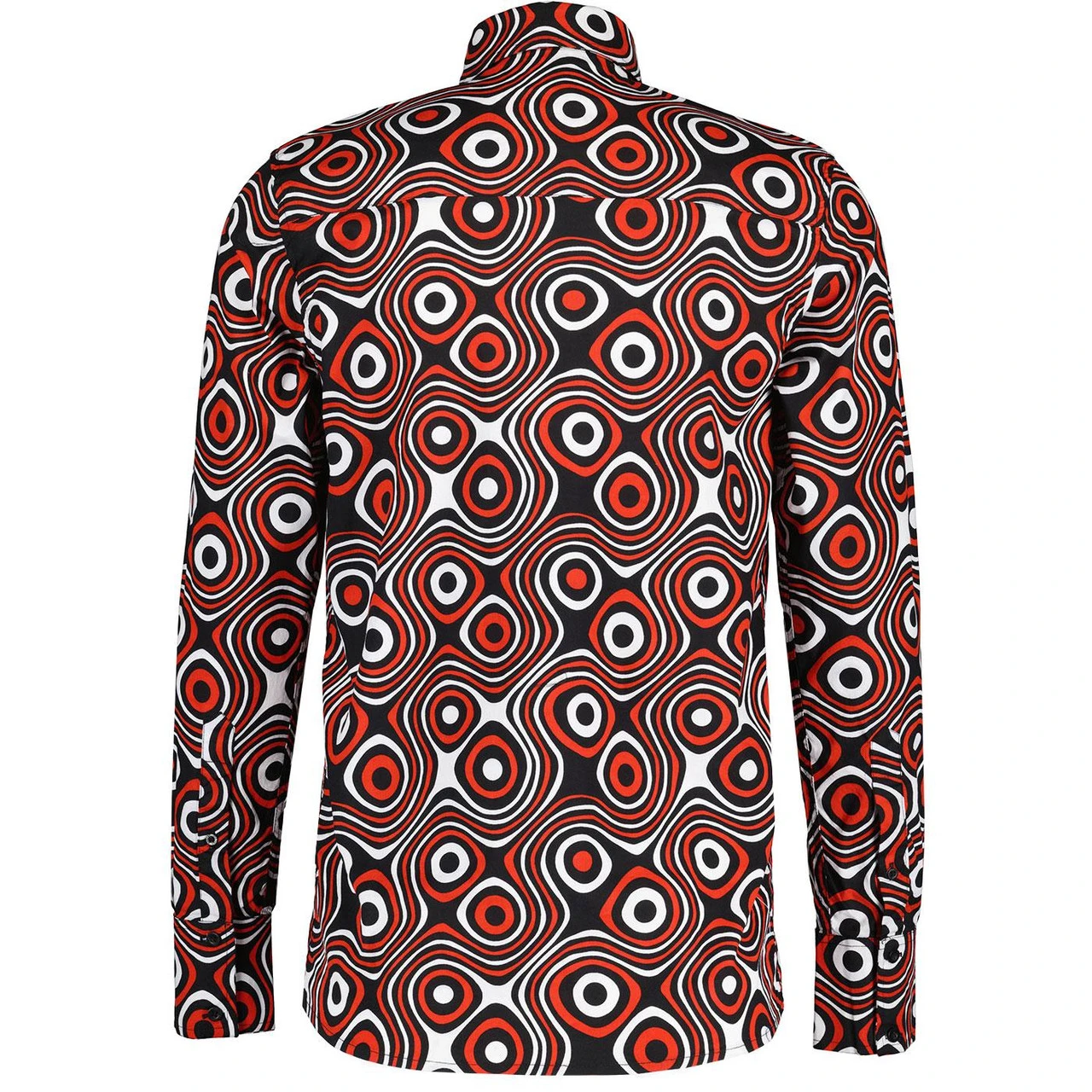 Trip Op Art Mod Big Collar Shirt BR - Image 2
