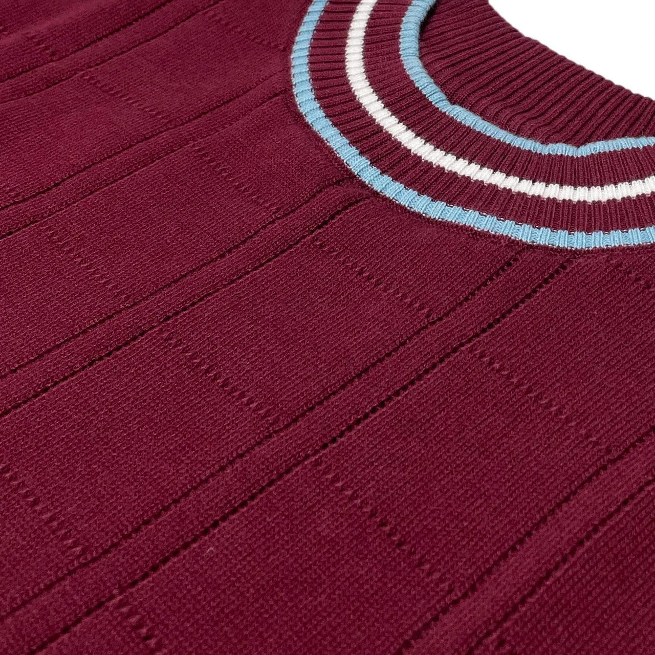 Wilson Pointelle Knit Mod Mock Turtleneck Tipped Tee In Zinfandel - Image 14