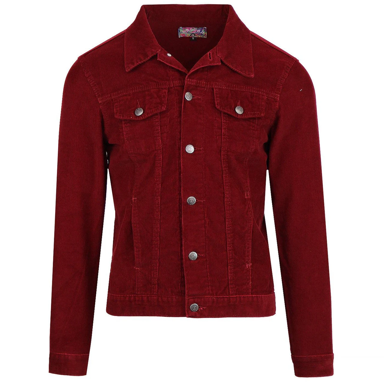 Woburn Retro Mod Cord Western Jacket In Tawny Port - Image 3