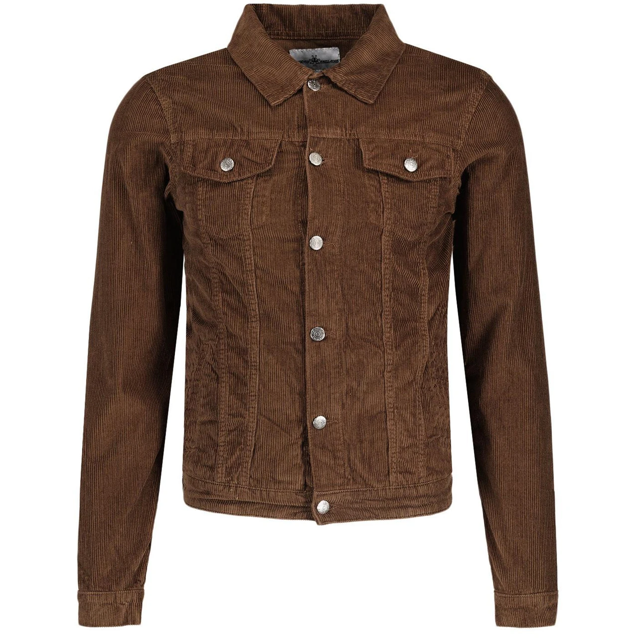 Woburn Retro Mod Cord Western Jacket In Cocoa Brown