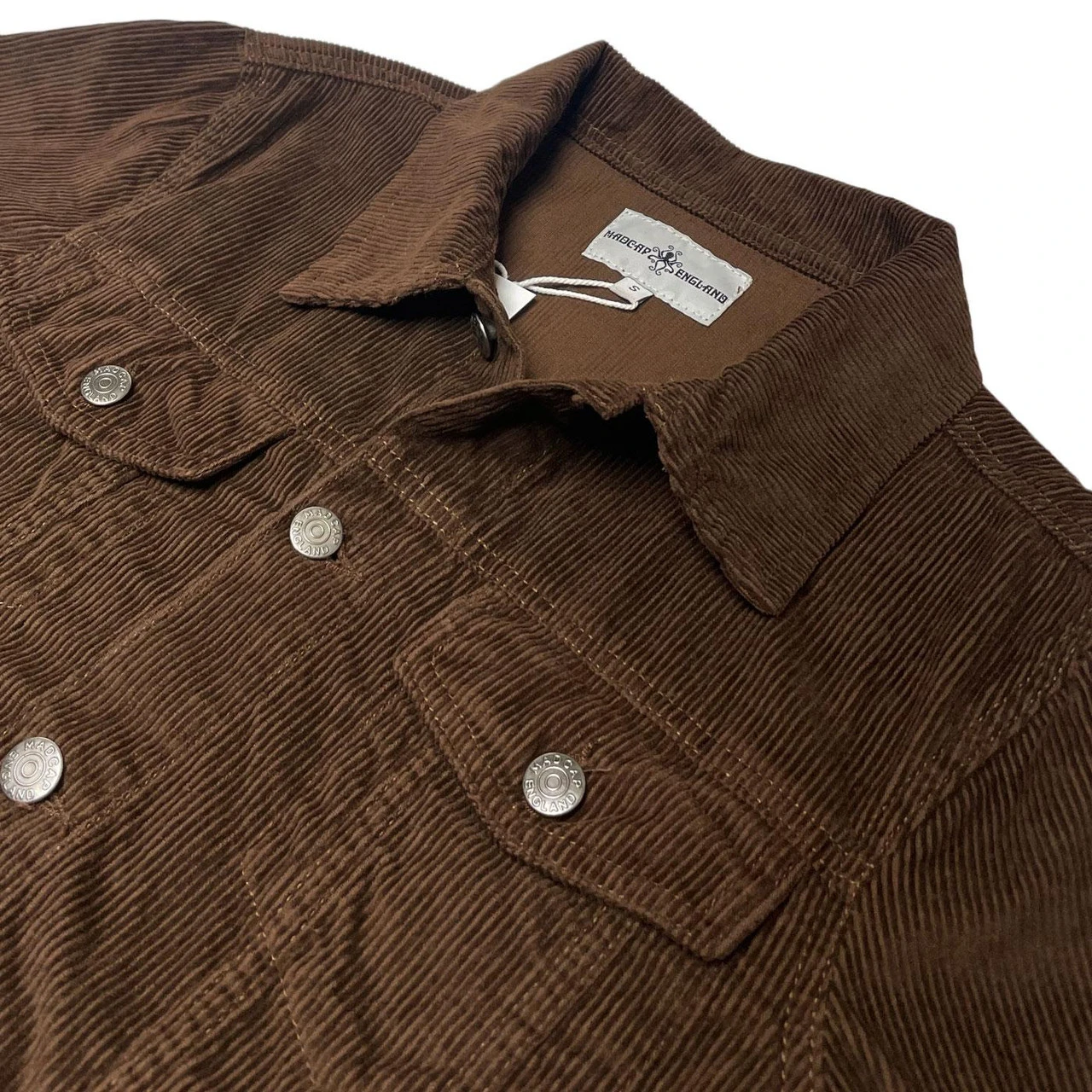 Woburn Retro Mod Cord Western Jacket In Cocoa Brown - Image 4