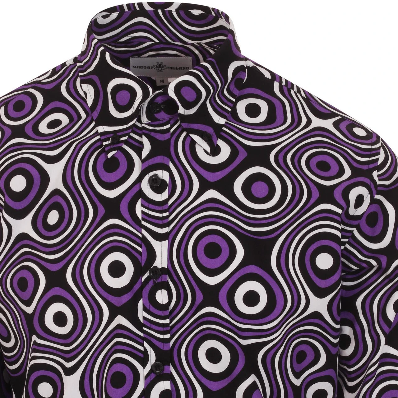 Trip Op Art Mod Big Collar Shirt BR - Image 6