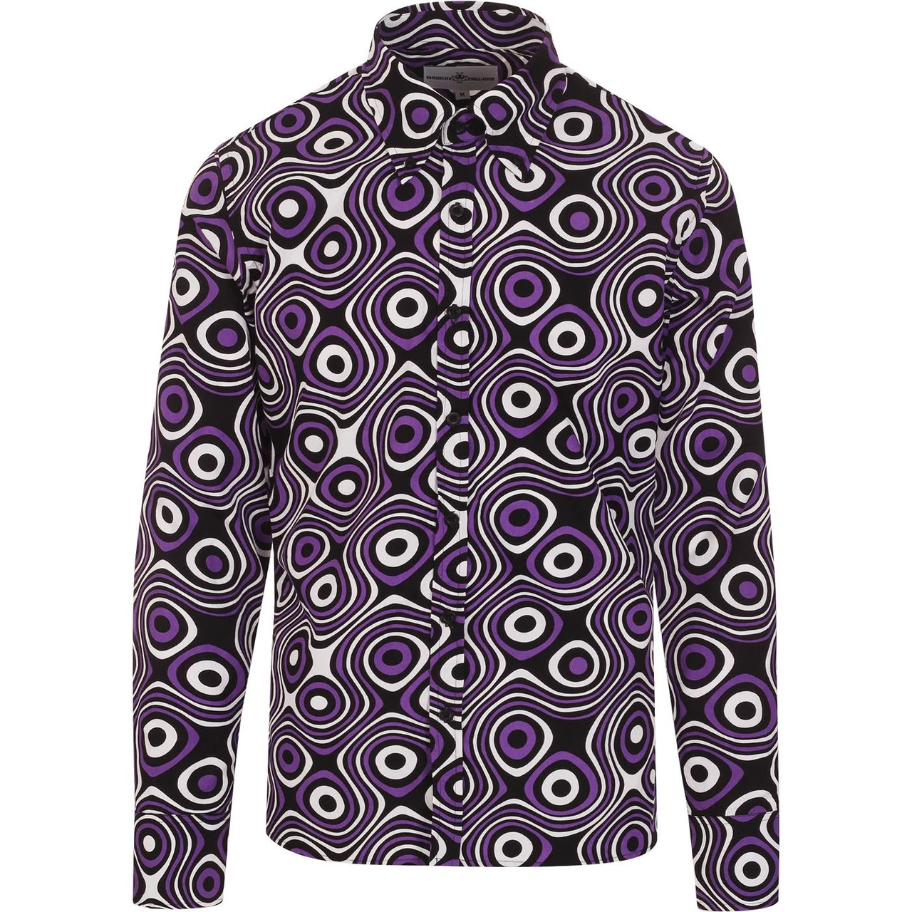 Trip Op Art Mod Big Collar Shirt BR - Image 7