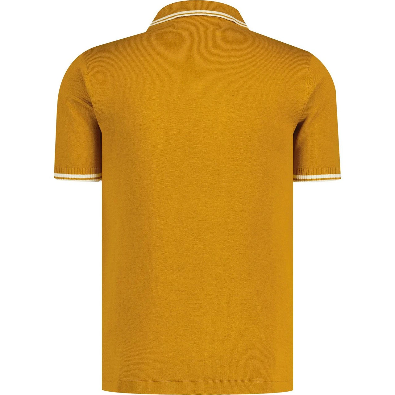 Empire Mod Big Collar Popcorn Waffle Polo In Black/Buckthorn - Image 14