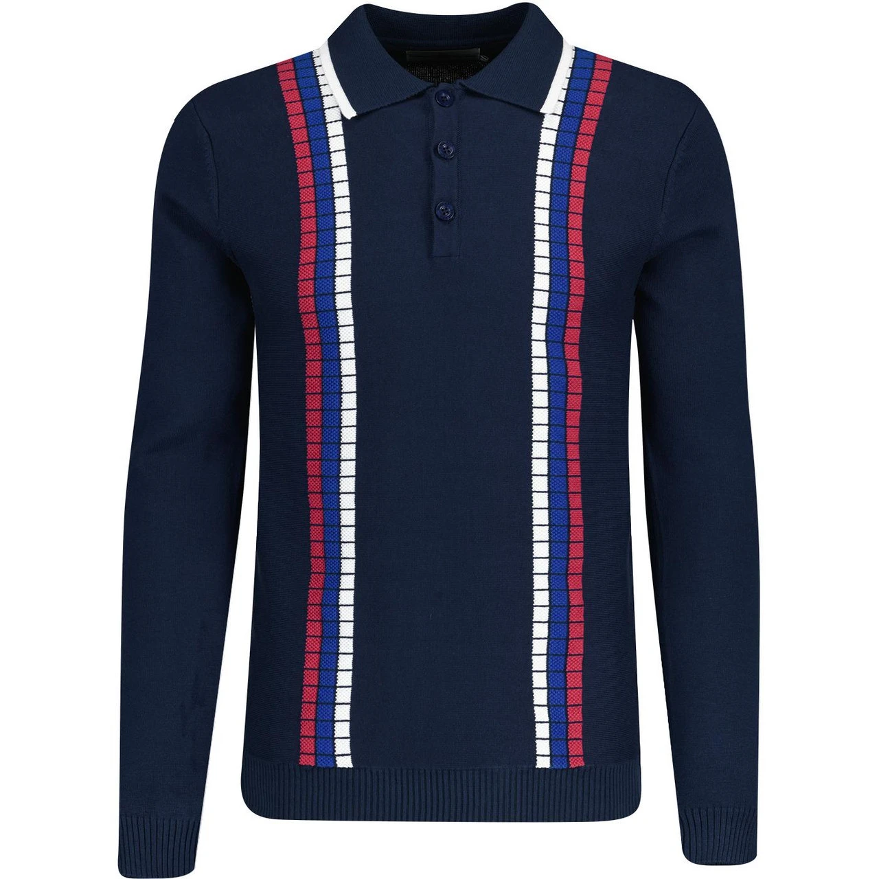 Zodiac Raised Stripe Knit Polo NAVY - Image 8