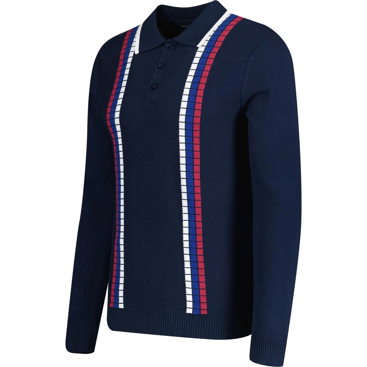 Zodiac Raised Stripe Knit Polo NAVY - Image 3